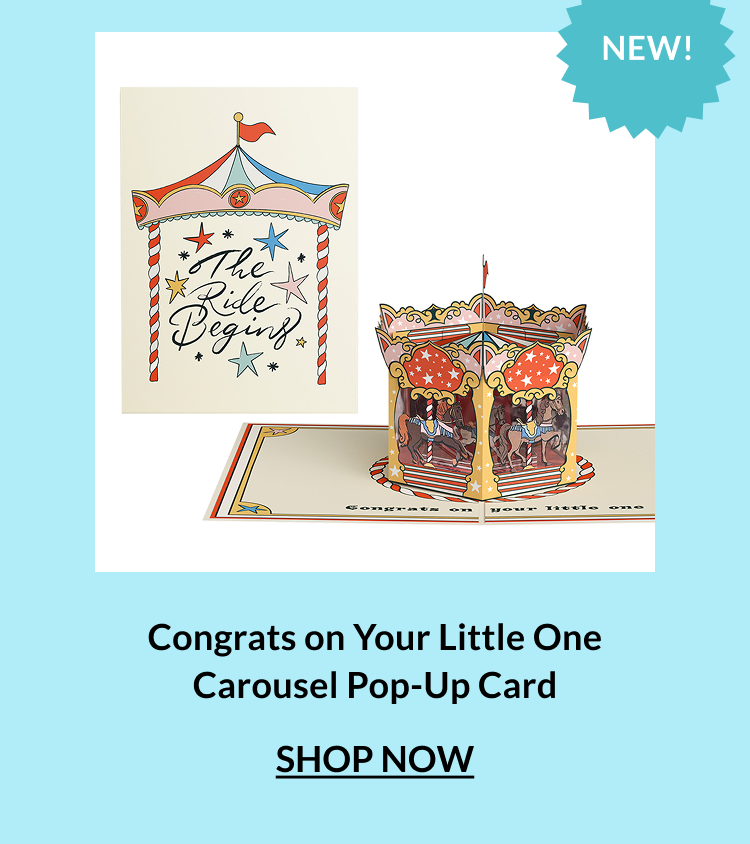 Baby carousel congratulations pop-up card