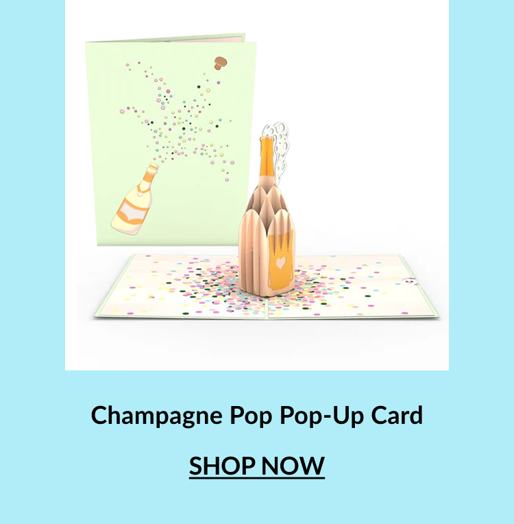 Champagne bottle celebration pop-up card