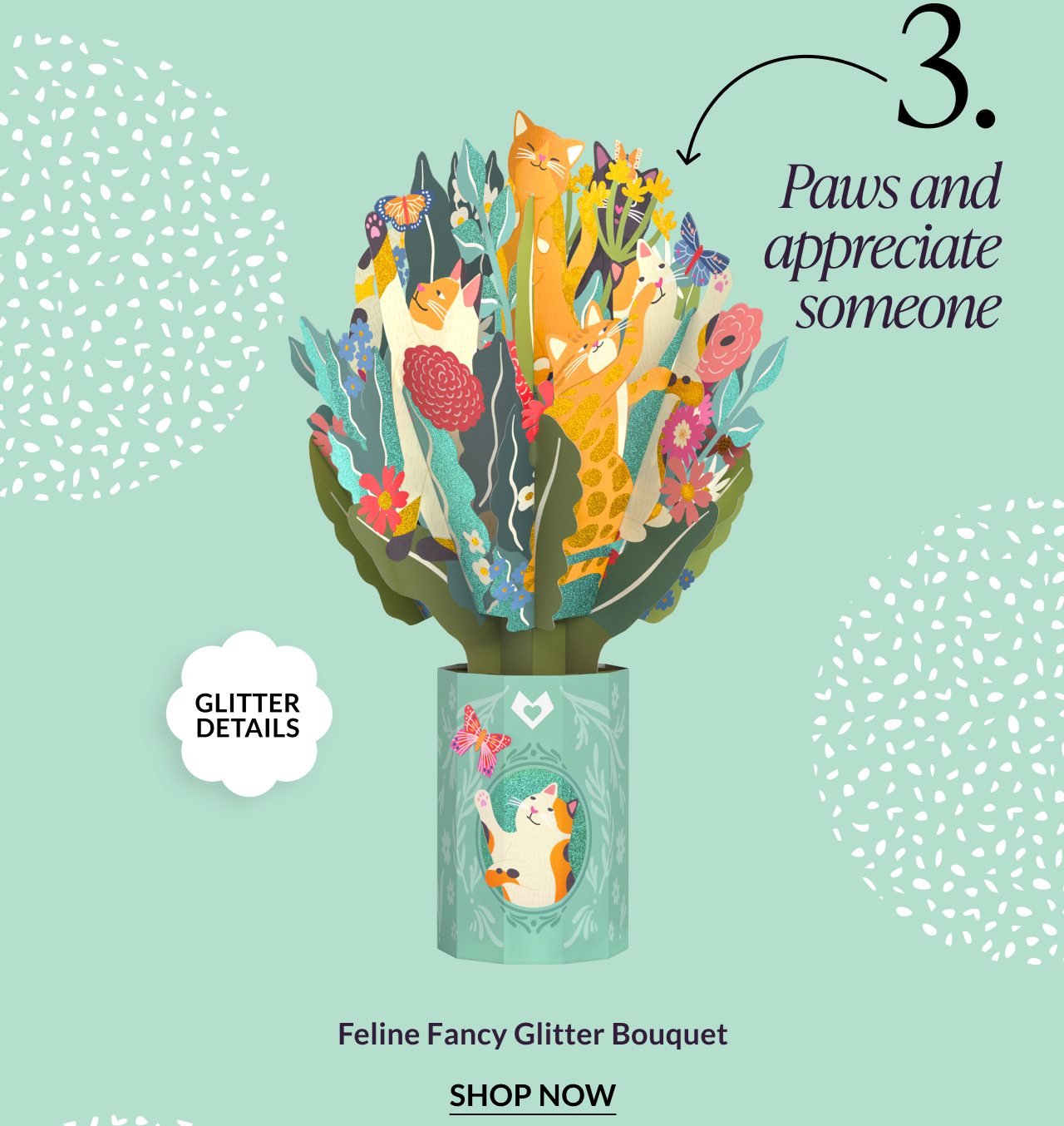 Feline Fancy Glitter Bouquet