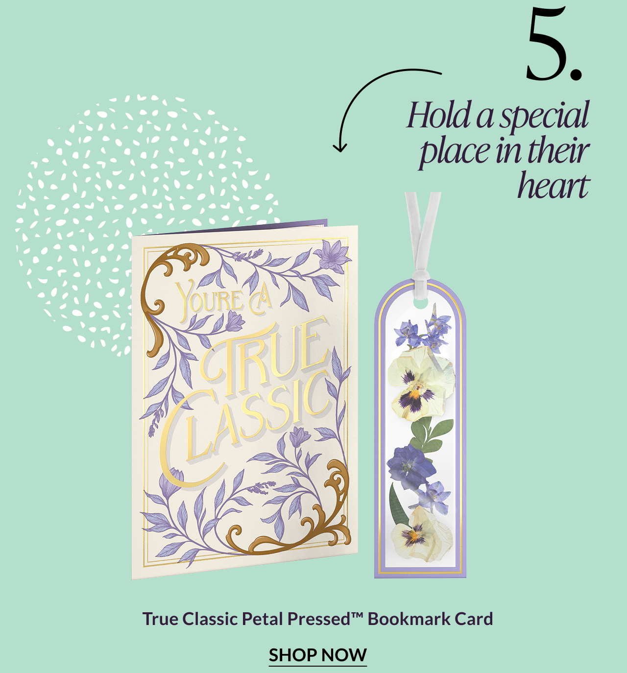 True Classic Petal Pressed™ Bookmark Card