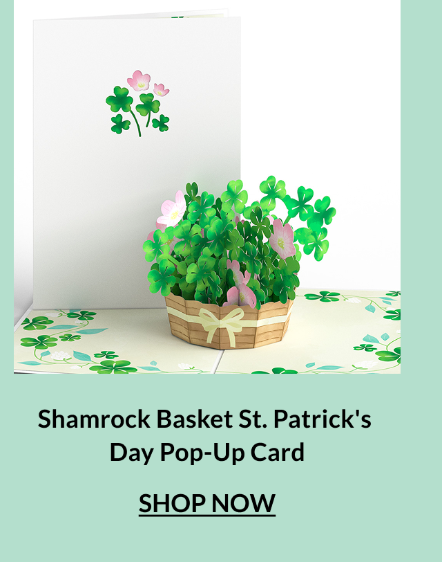 Shamrock Basket St. Patrick's Day Pop-Up Card