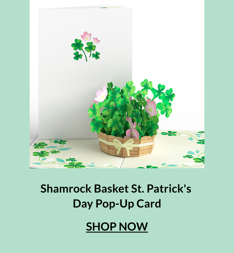Shamrock Basket St. Patrick's Day Pop-Up Card