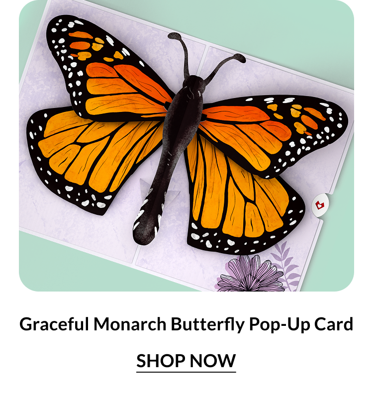 Graceful Monarch Butterfly Pop-Up Card. Shop now.