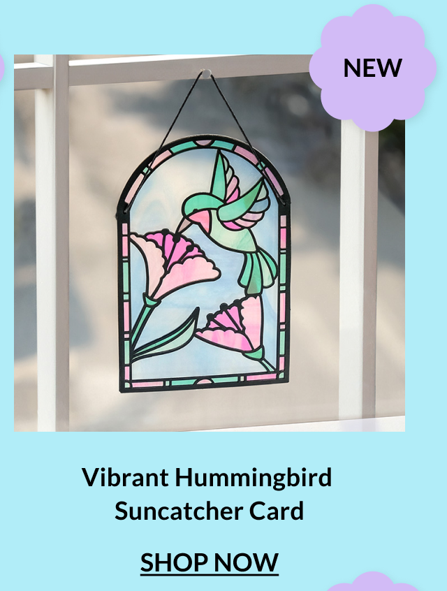 Shop LP9362 Vibrant Hummingbird Suncatcher Card