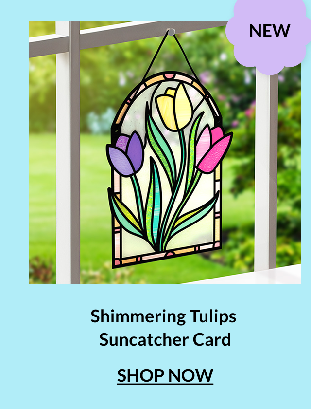 Shop LP9368 Shimmering Tulips Suncatcher Card