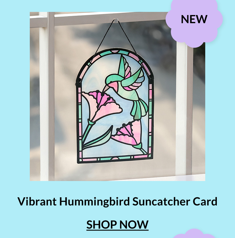 Shop LP9362 Vibrant Hummingbird Suncatcher Card