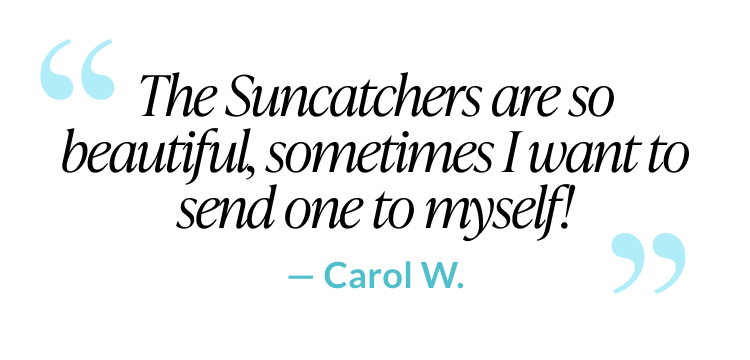 Customer testimonial about Suncatcher Cards