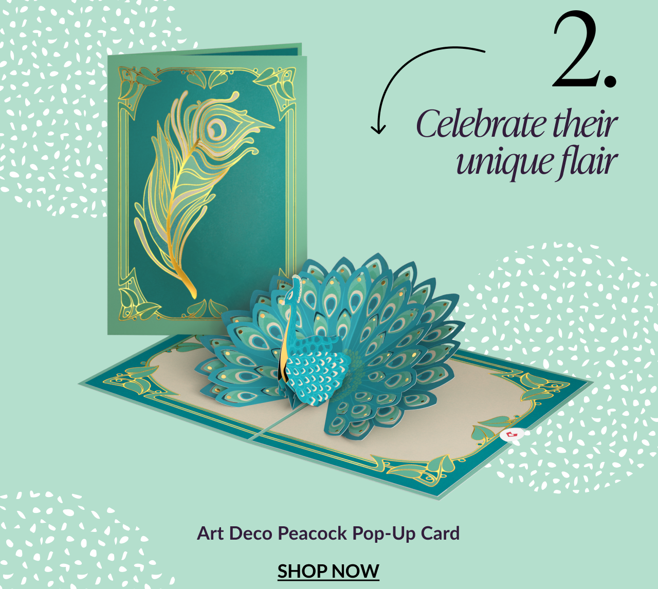 Art Deco Peacock Pop-Up Card