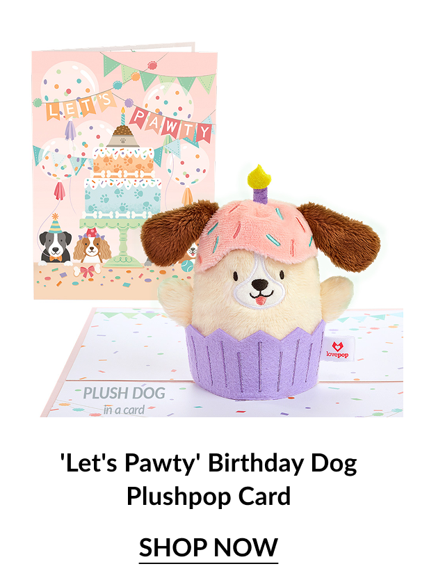 Let's Pawty Birthday Dog Plushpop Card