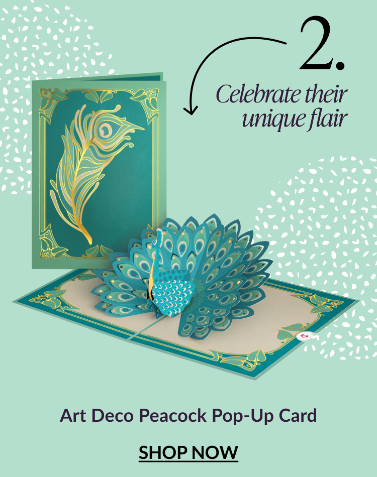 Art Deco Peacock Pop-Up Card