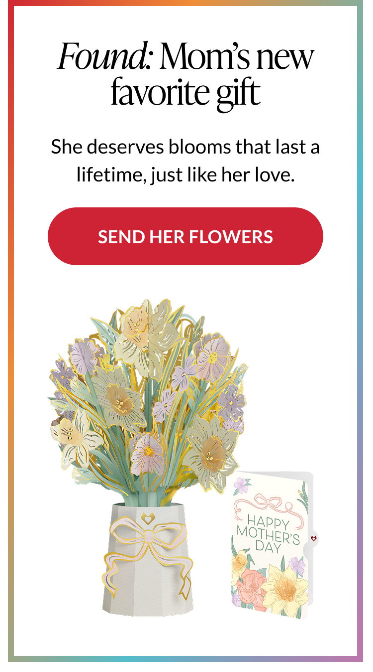 Gilded Daffodil and Opulent Rose Mother's Day Luxe Bouquet Sentiment Set