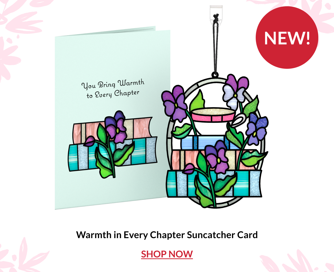 Orchid bloom suncatcher card with matching greeting card