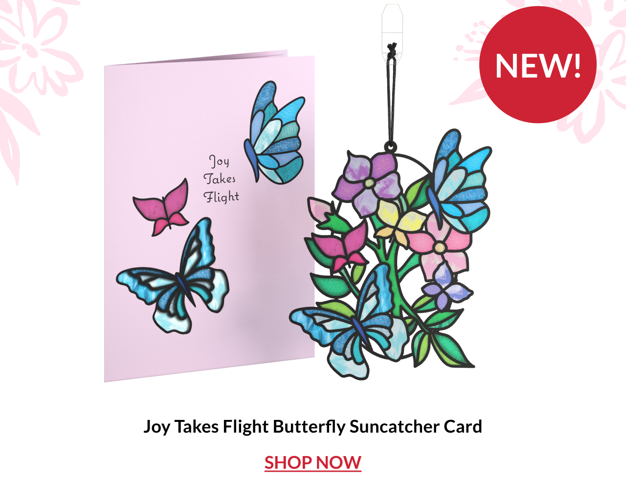 Cozy reading themed suncatcher card with flowers