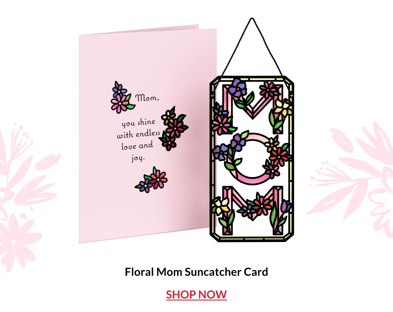 Blue hydrangea floral suncatcher card design