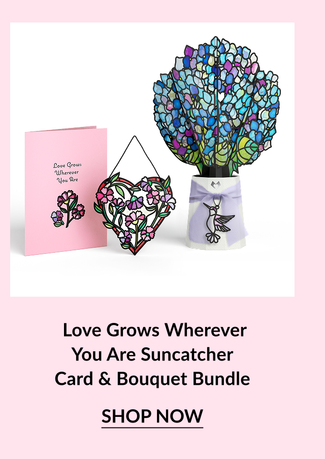 Cherry blossom bundle with pop up card and bouquet