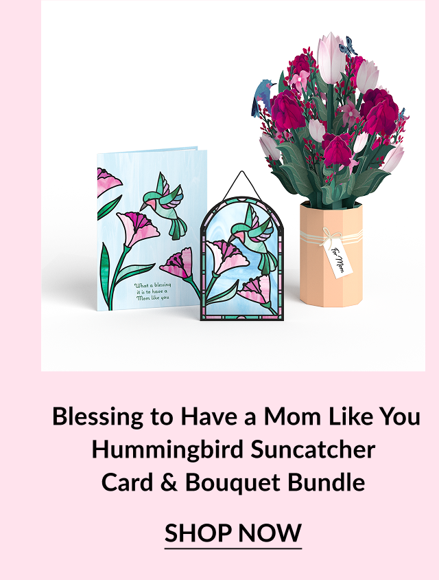 Love grows bundle with suncatcher bouquet and card