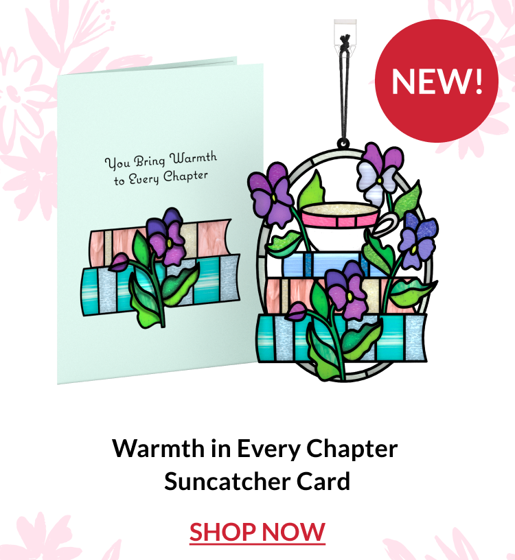 Orchid bloom suncatcher card with matching greeting card