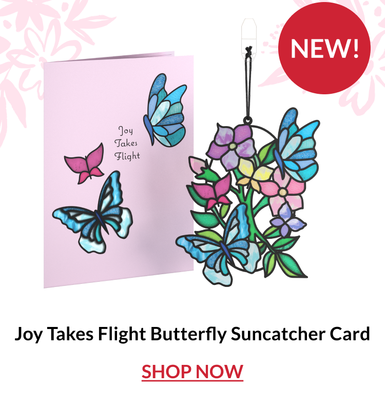 Cozy reading themed suncatcher card with flowers