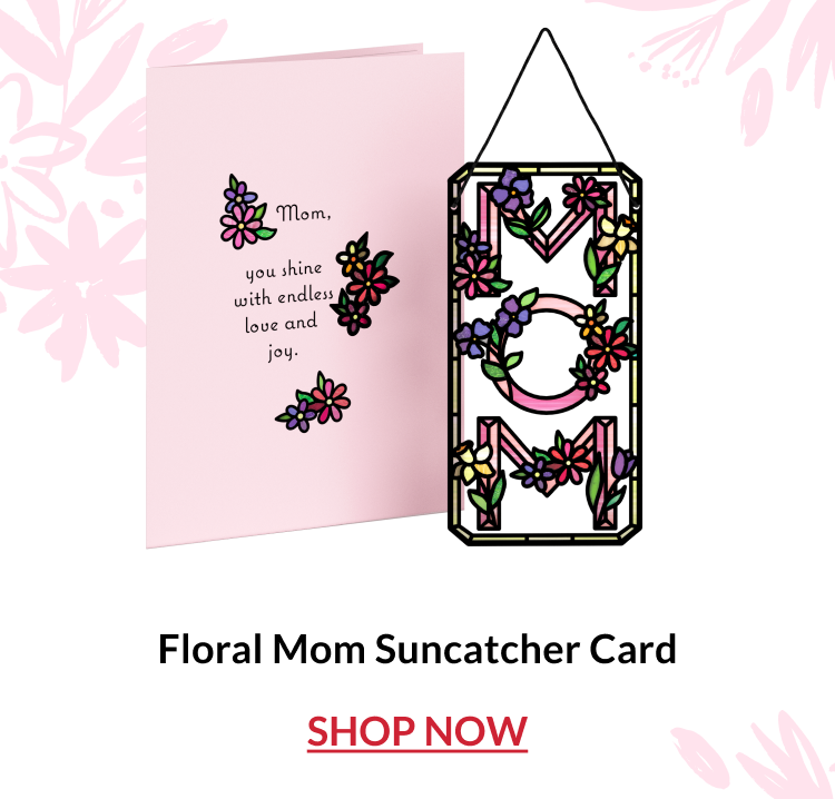 Blue hydrangea floral suncatcher card design