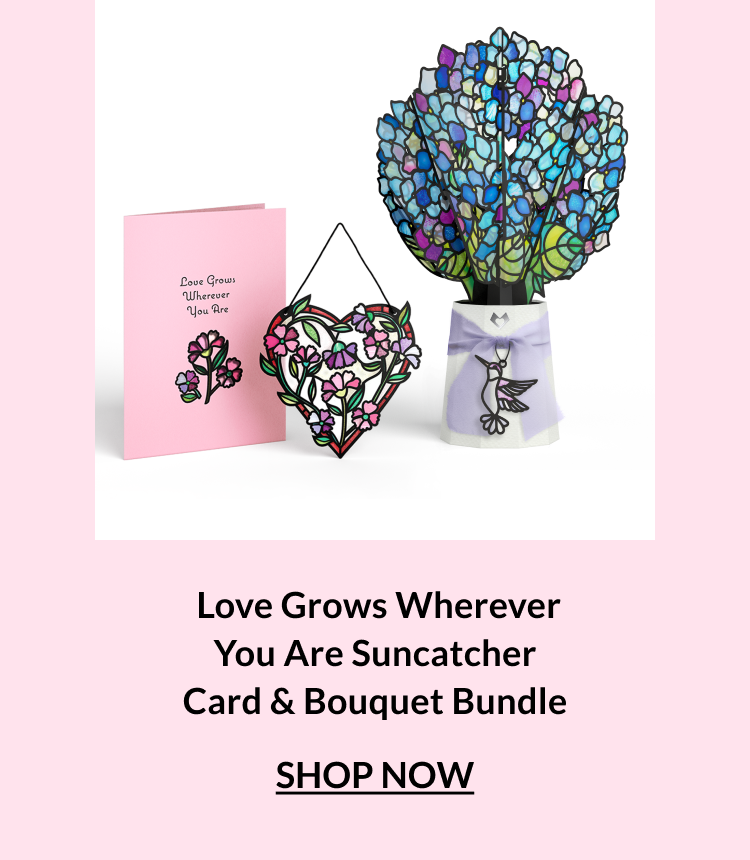 Cherry blossom bundle with pop up card and bouquet