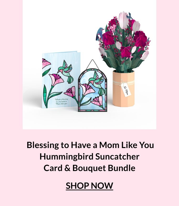Love grows bundle with suncatcher bouquet and card