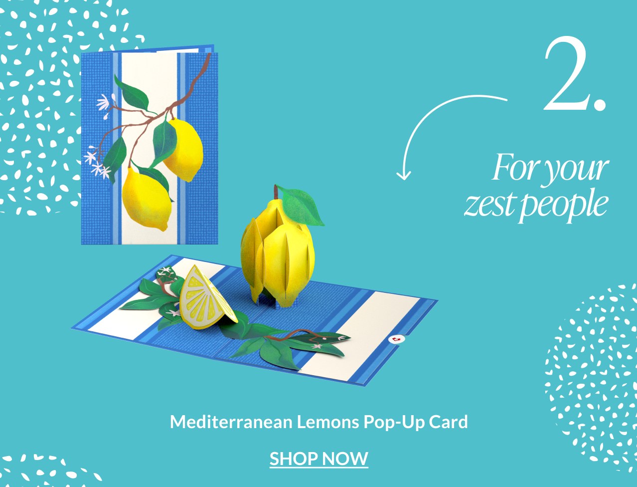 Mediterranean Lemons Pop-Up Card product feature