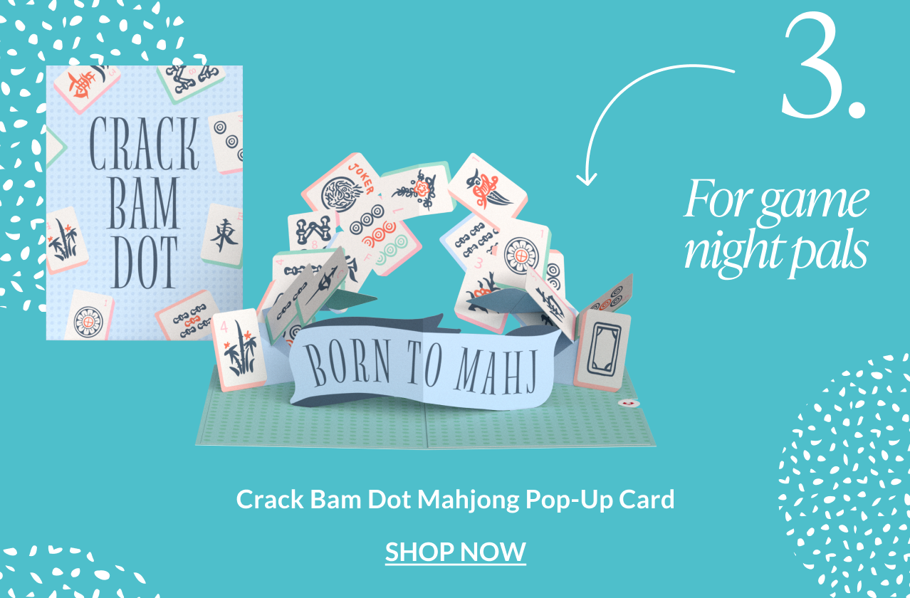 Crack Bam Dot Mahjong Pop-Up Card product feature