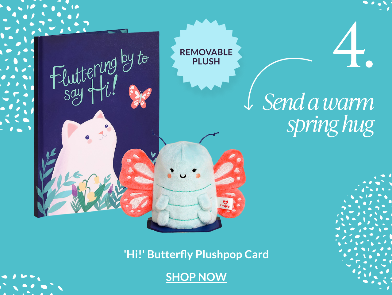 Hi! Butterfly Plushpop Card product feature