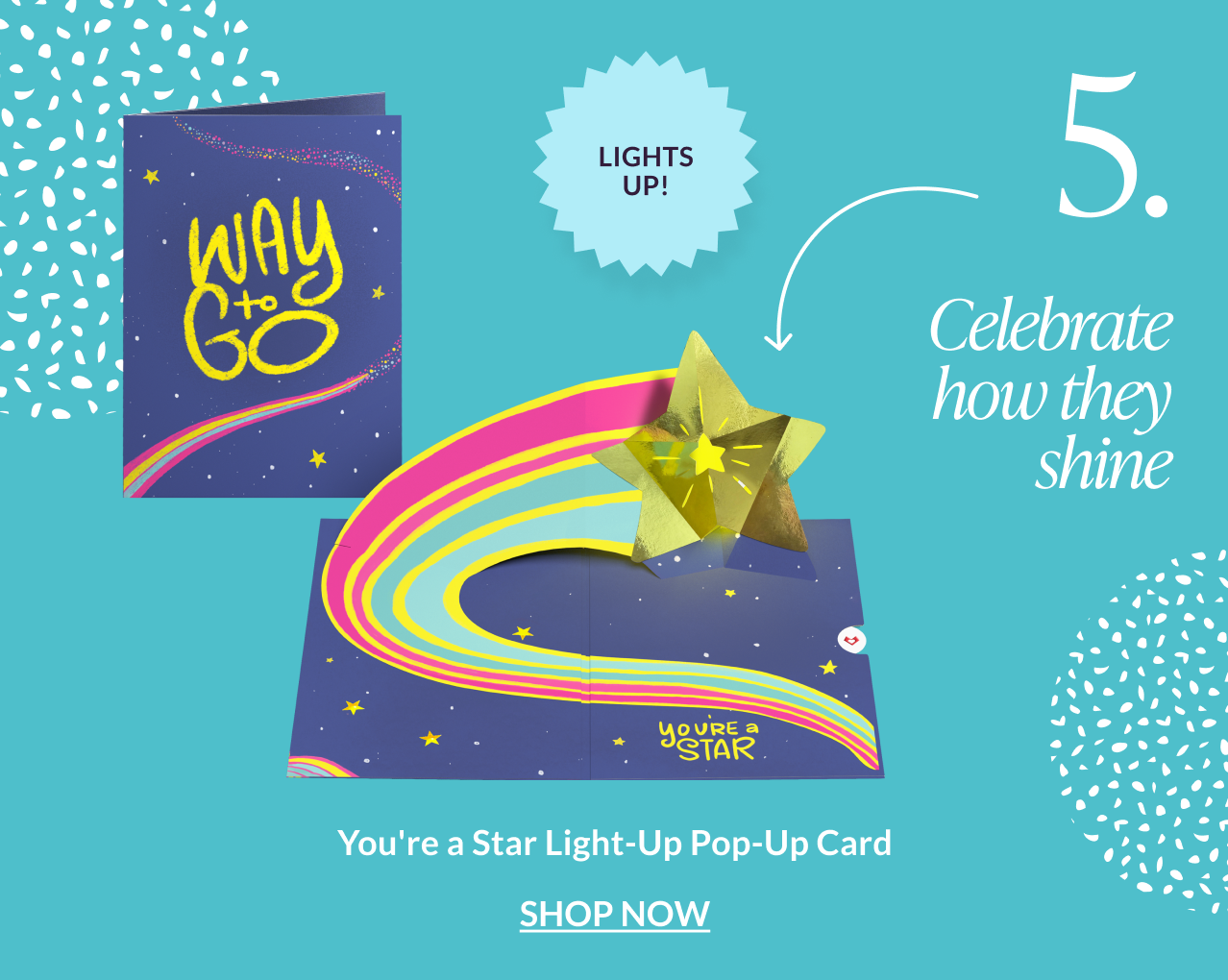 You're a Star Light-Up Pop-Up Card product feature
