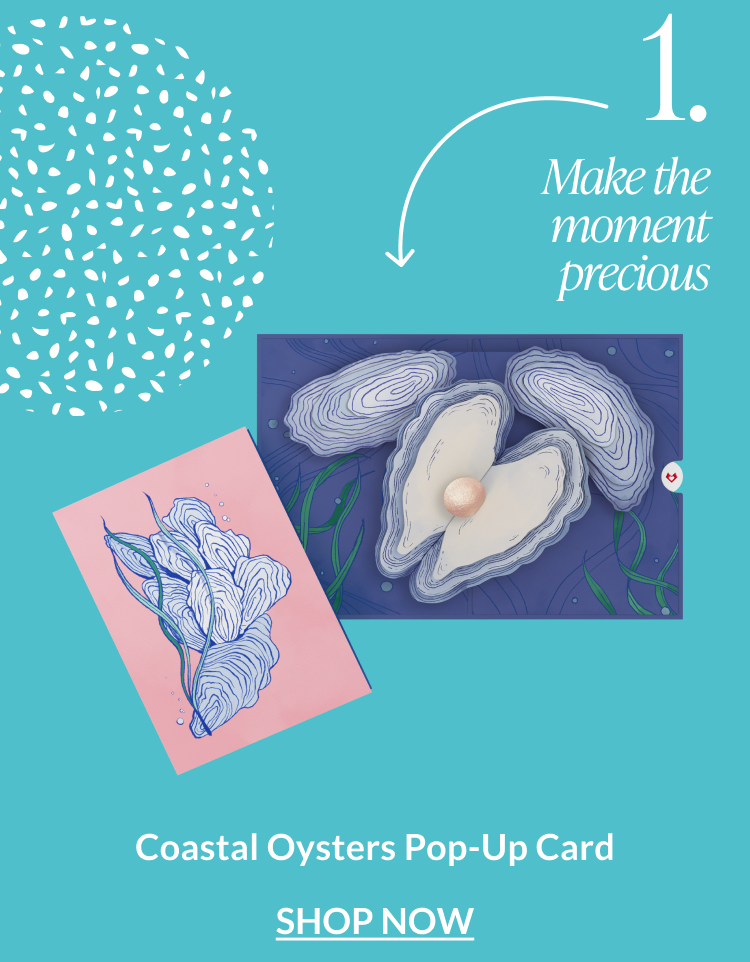Coastal Oysters Pop-Up Card product feature