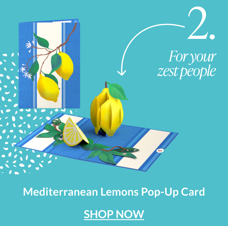Mediterranean Lemons Pop-Up Card product feature