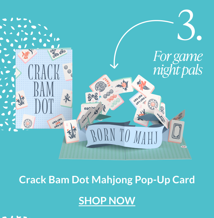Crack Bam Dot Mahjong Pop-Up Card product feature