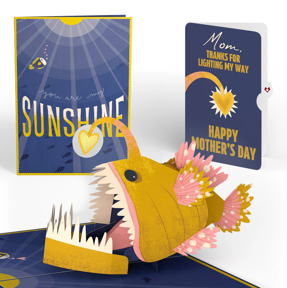 You Are My Sunshine Anglerfish Mother's Day Pop-Up Card and Angler Glow Lighting My Way Sentiment Set for Mom