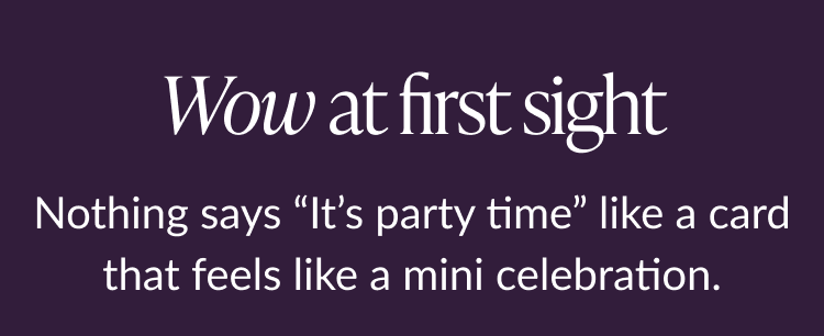 Wow at first sight — birthday light-up card collection section header