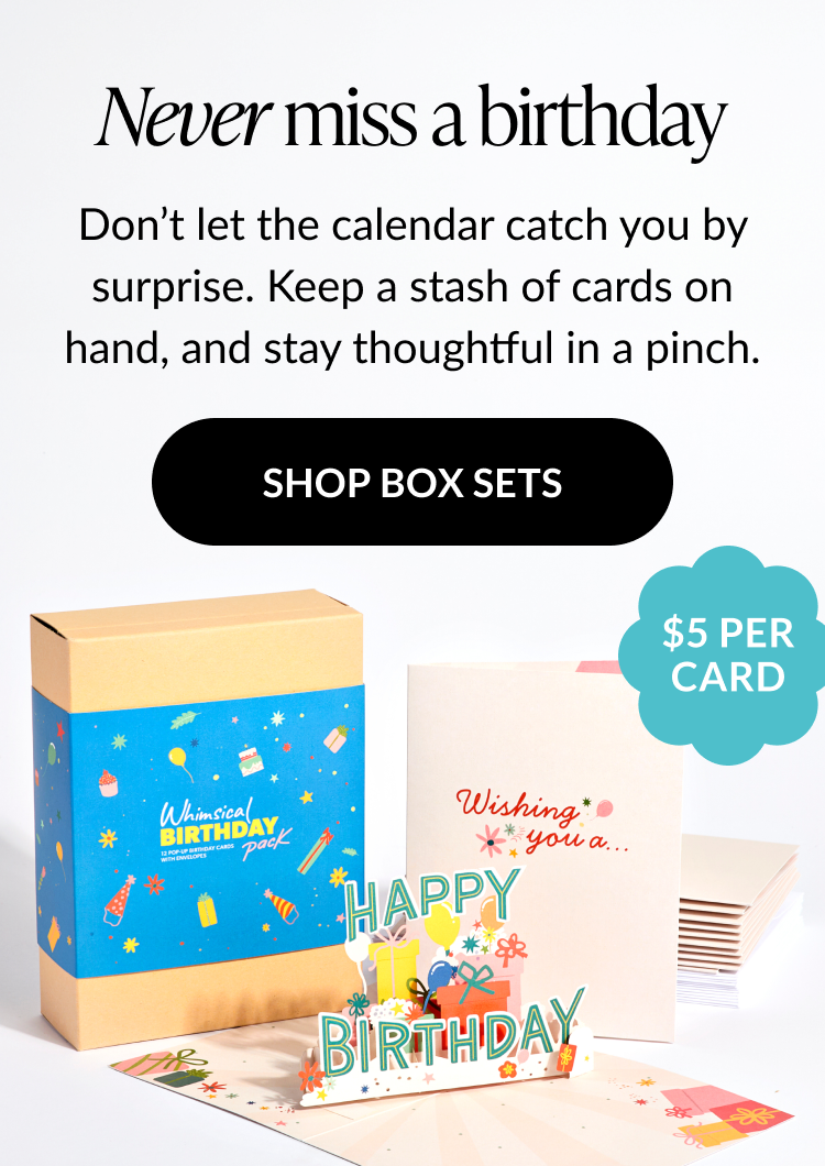 Never miss a birthday — birthday card box sets collection banner