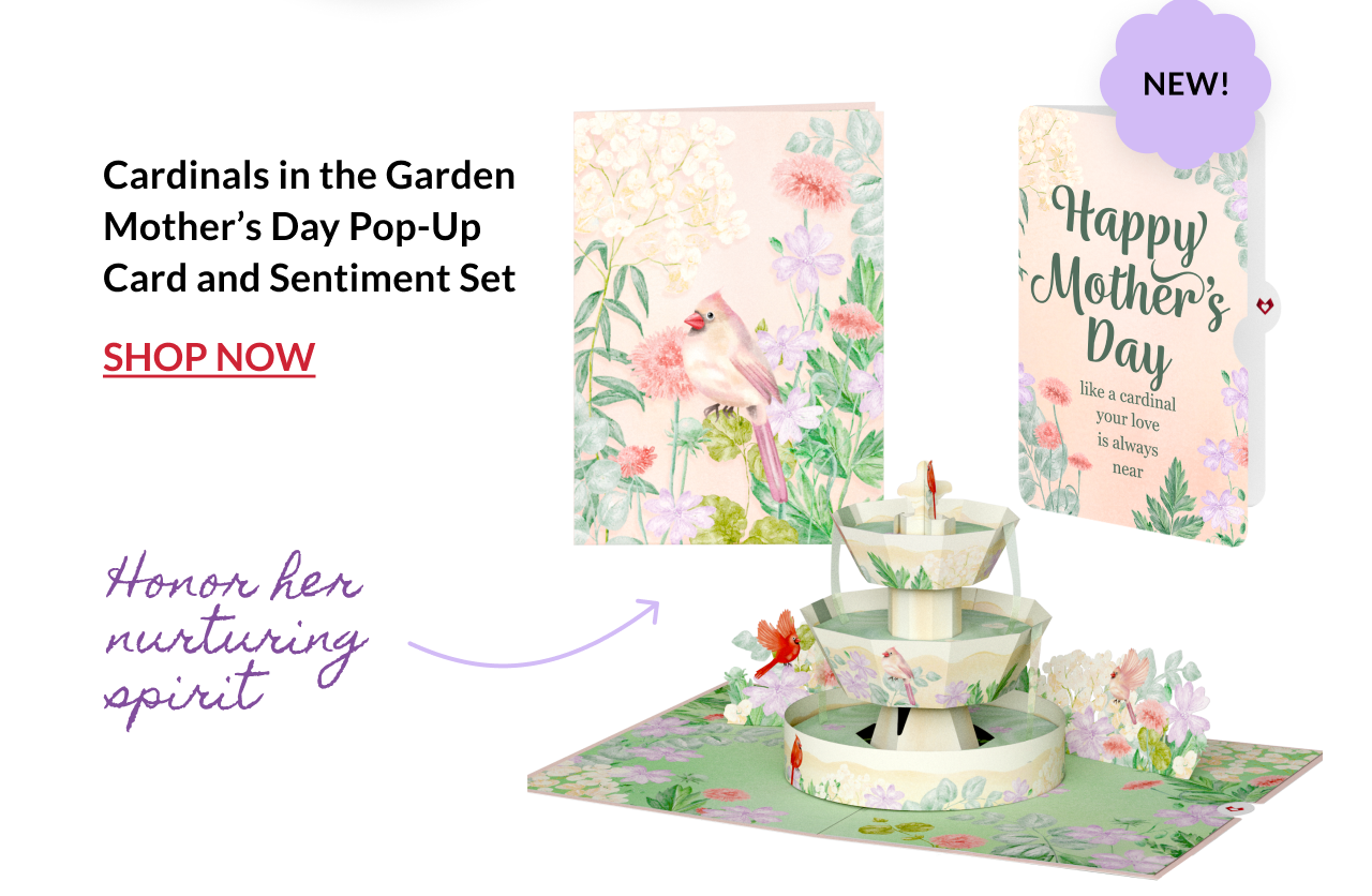 Cardinals in the Garden Mother's Day Pop-Up Card and Sentiment Set