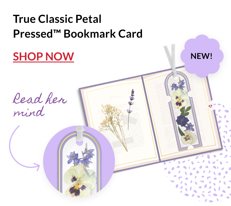 True Classic Petal Pressed Bookmark Card