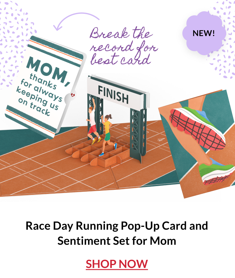 Race Day Running Pop-Up Card and Sentiment Set for Mom