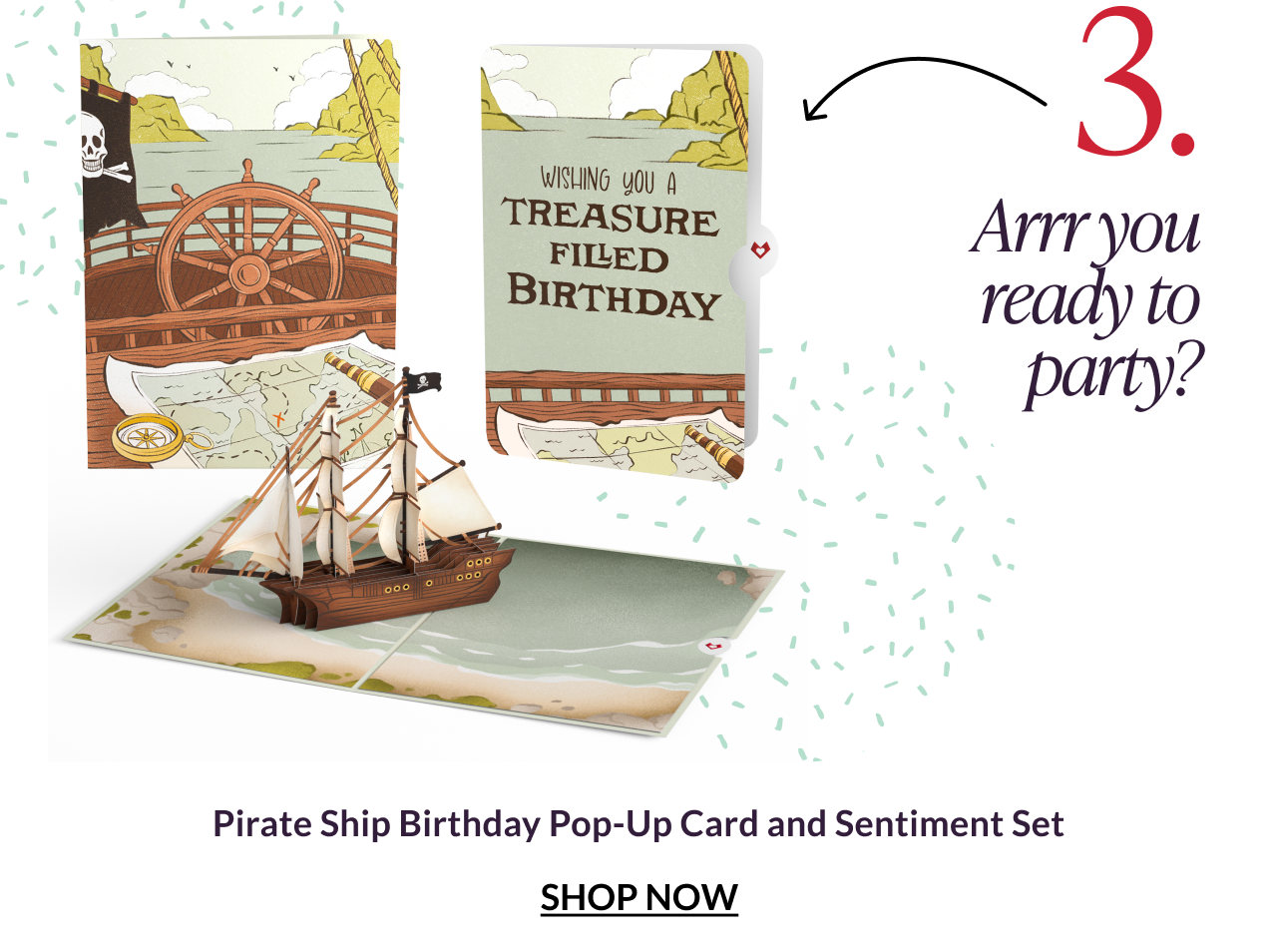 Pirate Ship Birthday Pop-Up Card and Sentiment Set