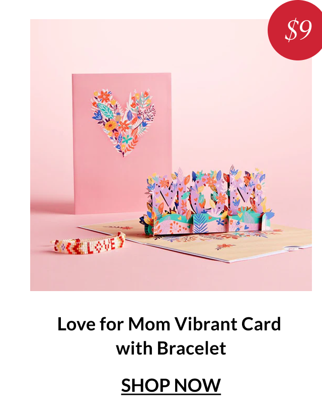 Love for Mom Vibrant Card with Bracelet