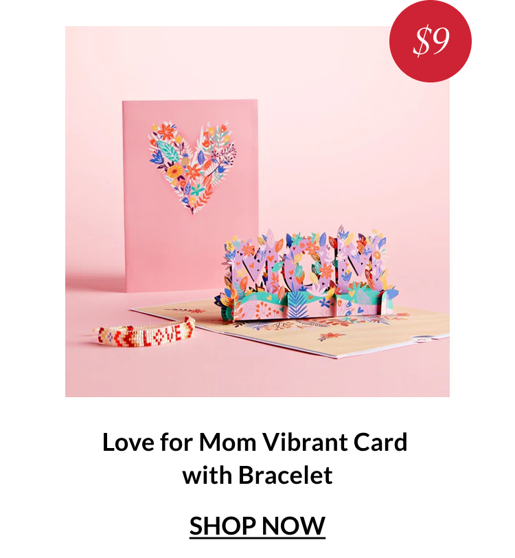 Love for Mom Vibrant Card with Bracelet
