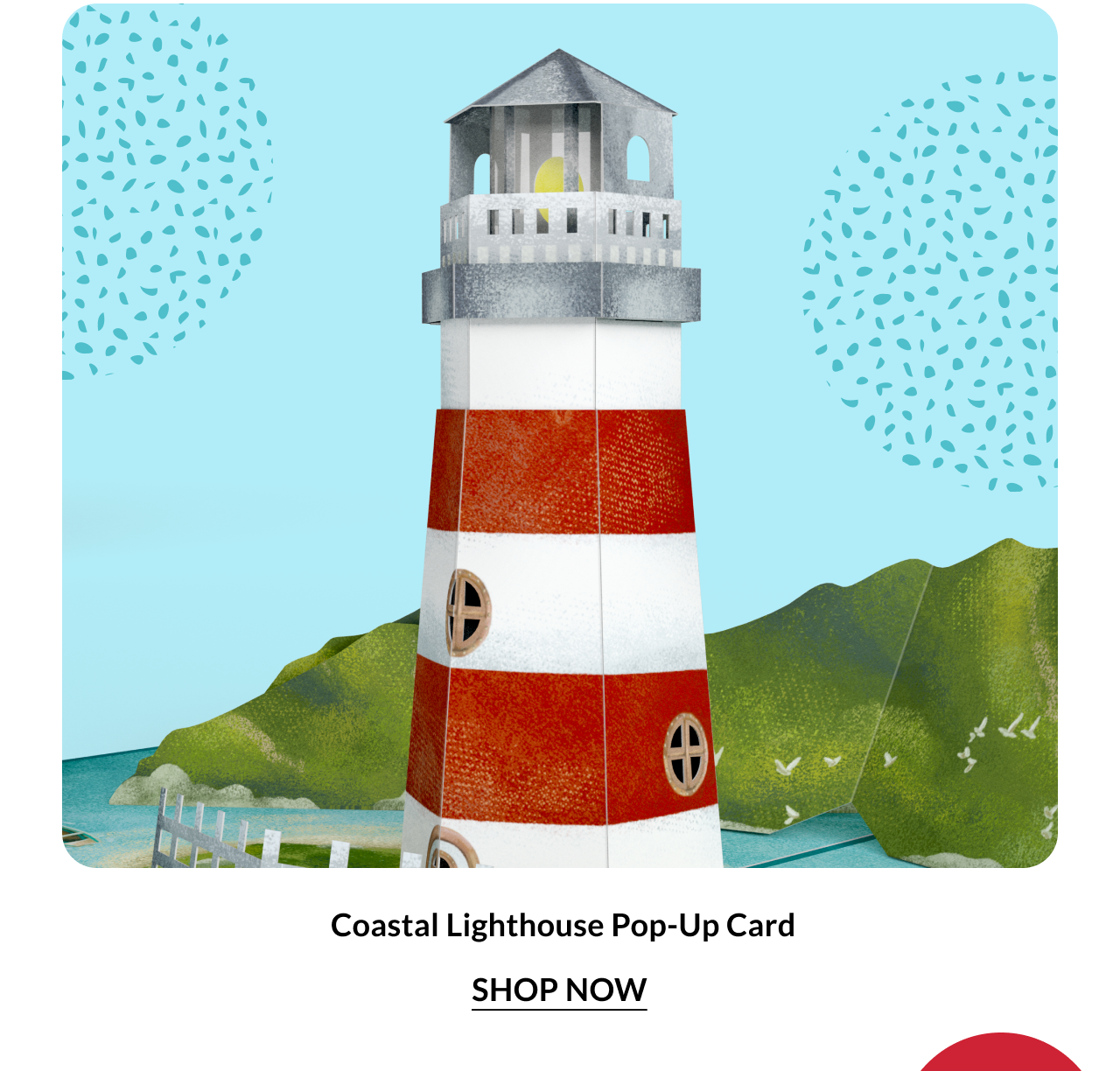 Coastal Lighthouse Pop-Up Card — iconic lighthouse standing tall by the sea