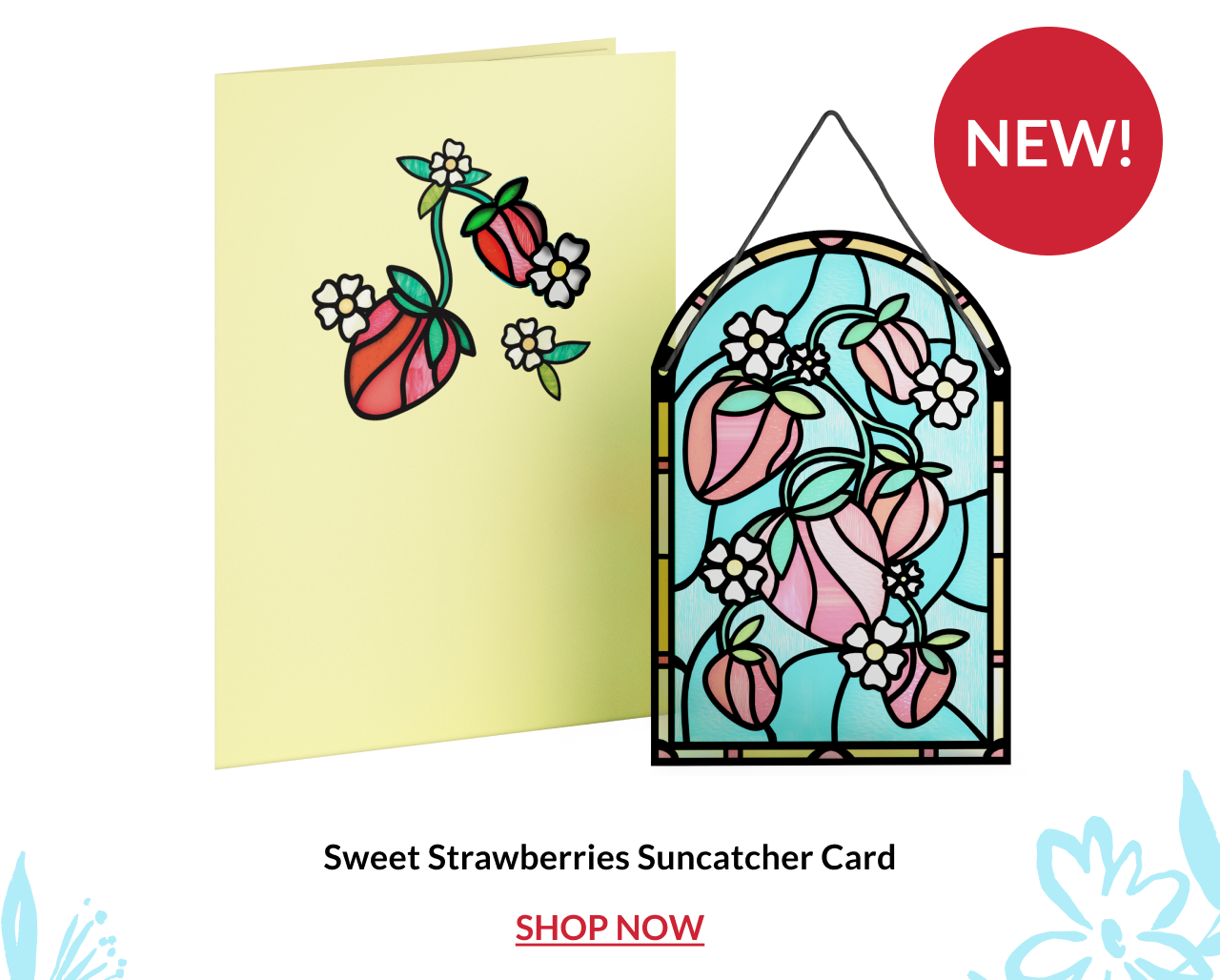 Sweet Strawberries Suncatcher Card