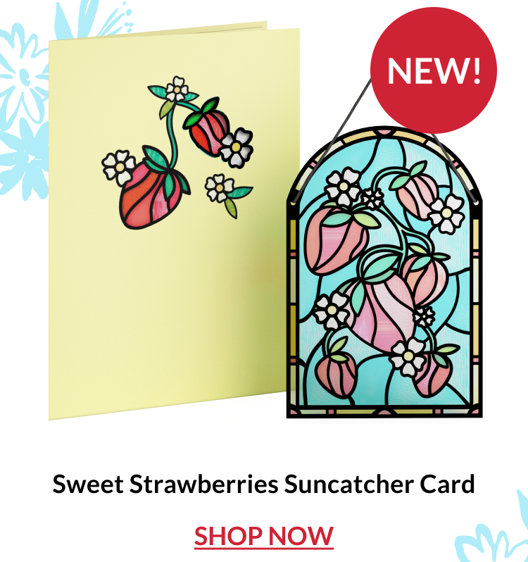 Sweet Strawberries Suncatcher Card