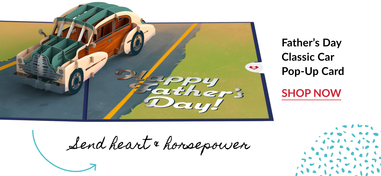 Classic car Father's Day pop-up card