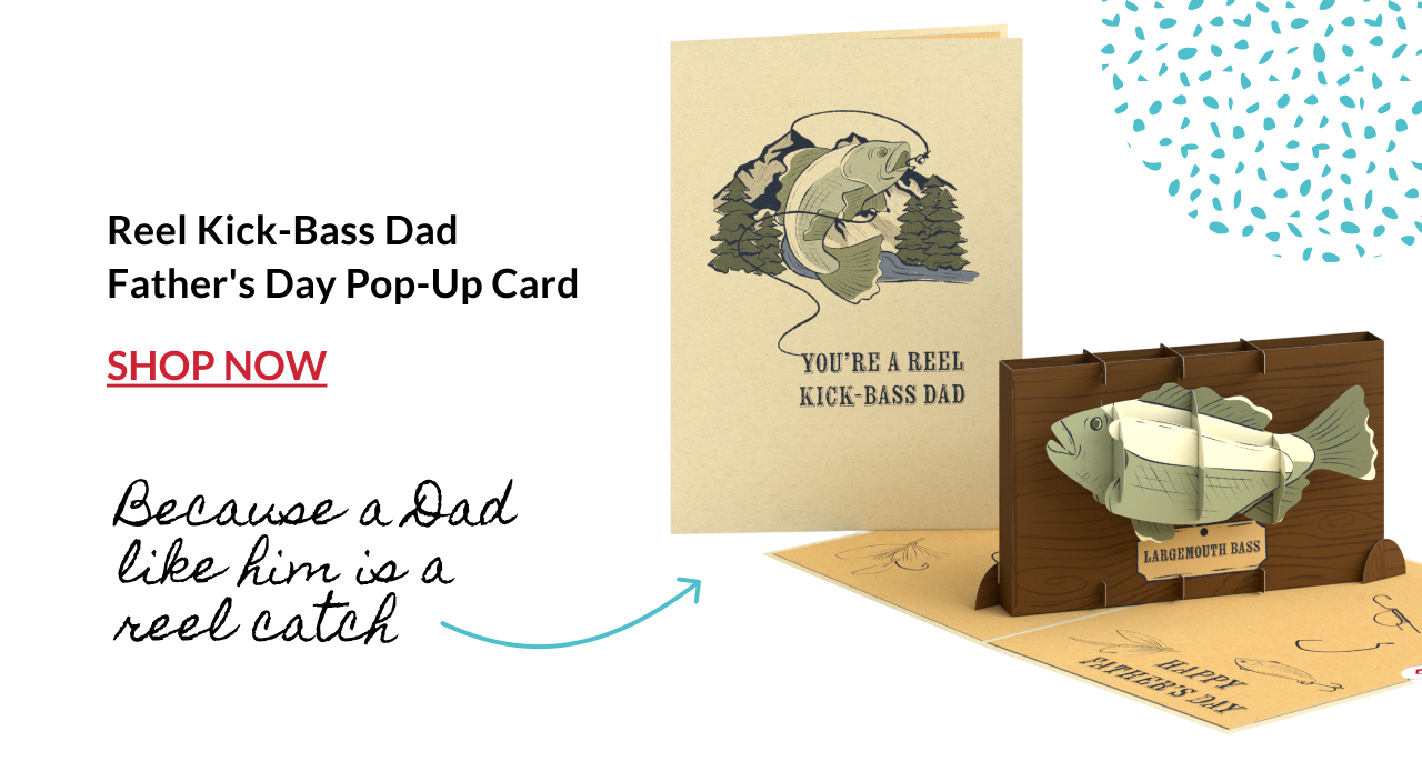 Fishing-themed Father's Day pop-up card