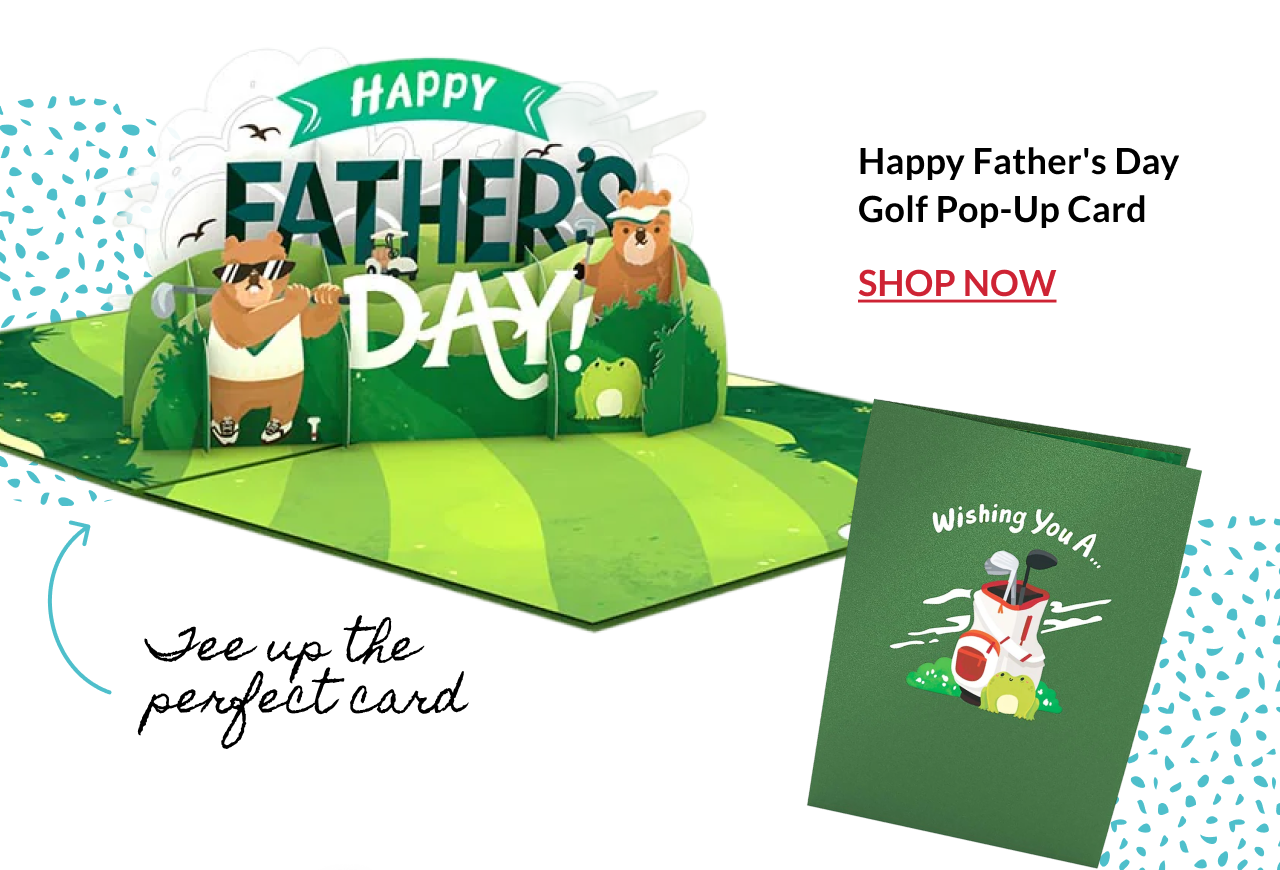 Golf-themed Father's Day pop-up card