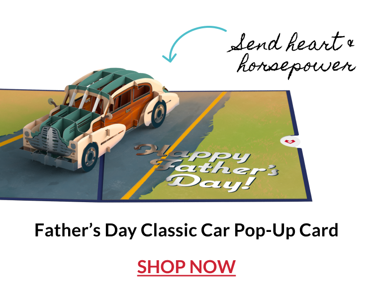 Classic car Father's Day pop-up card