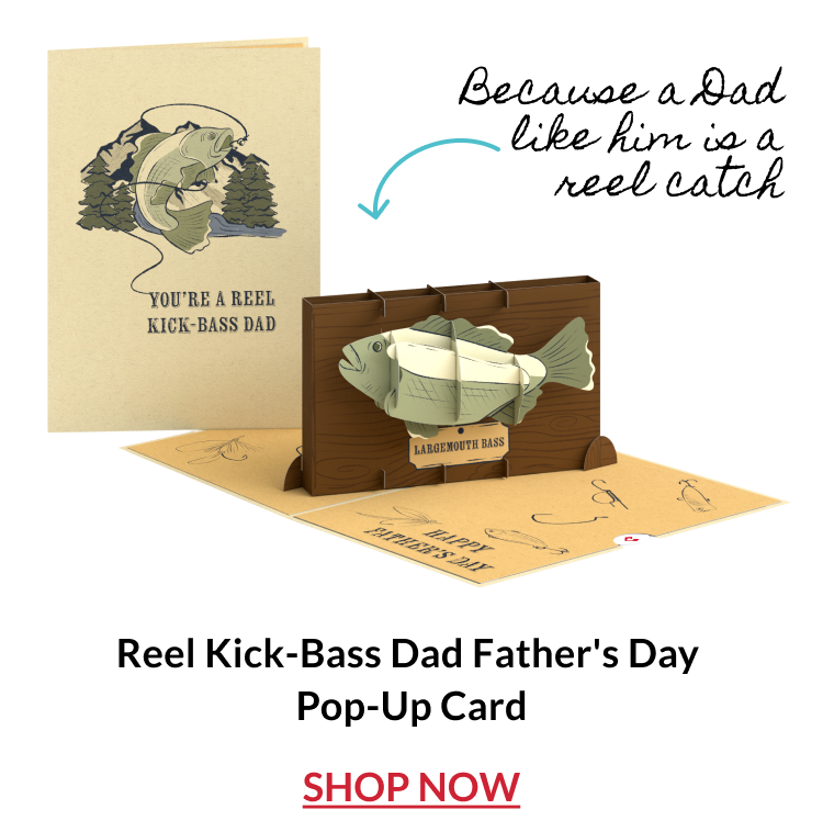 Fishing-themed Father's Day pop-up card
