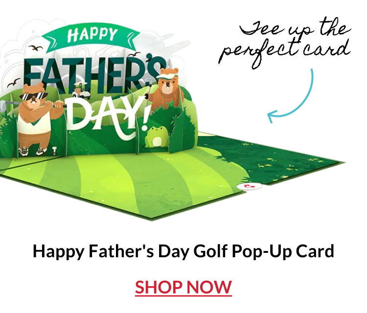 Golf-themed Father's Day pop-up card